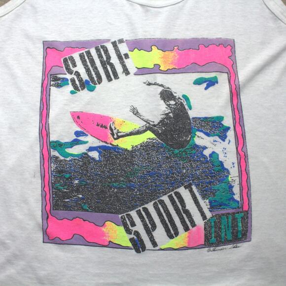 Vintage International Surf Sport Pro Australia T-Shirt Tank Top 90s Surfing L - Picture 1 of 5